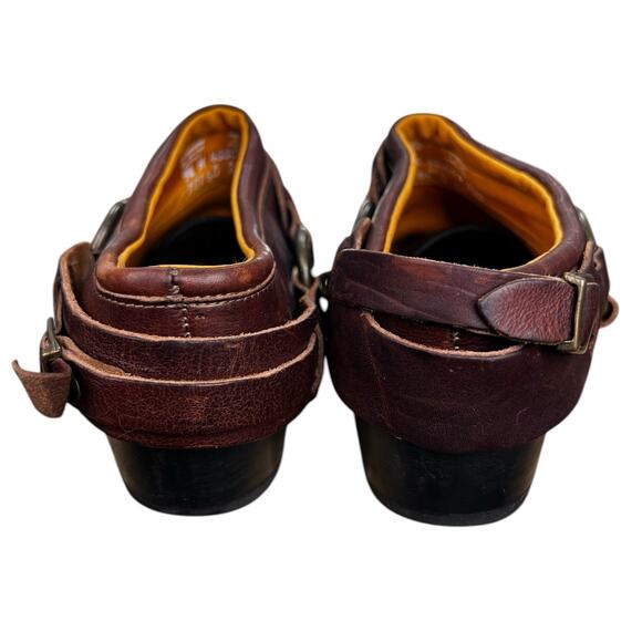 Vintage Frye Women’s Belted Brown Leather Harness Mule Size US 9.5 - Picture 8 of 10